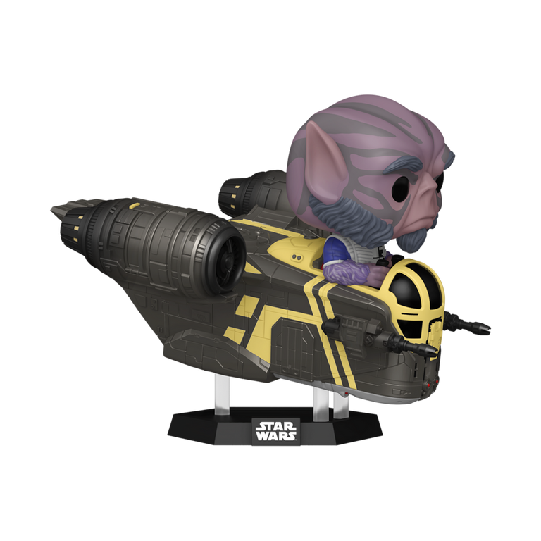 Funko POP! Rides: Star Wars: The Mandalorian and Grogu Zeb Orrelios in the Razor Crest 5.3-in Vinyl Bobblehead
