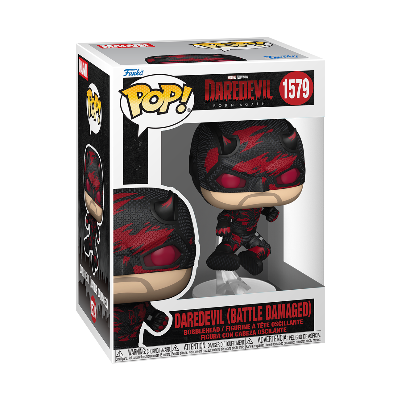 Funko POP! Marvel: Daredevil: Born Again Daredevil (Battle Damaged) 4.1-in Vinyl Bobblehead Figure
