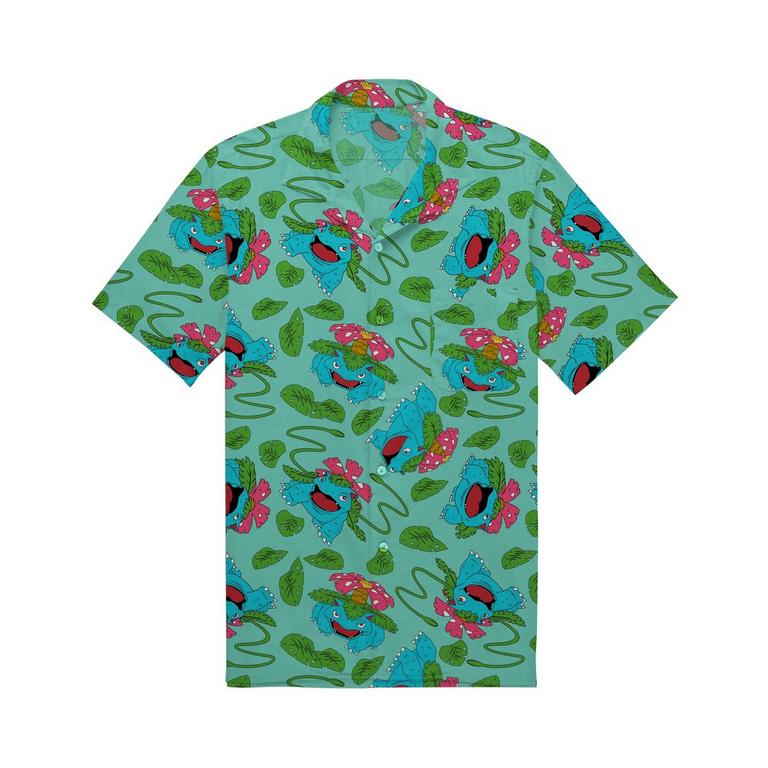 Pokemon Venusaur Leaves Unisex Button Up Shirt GameStop Exclusive