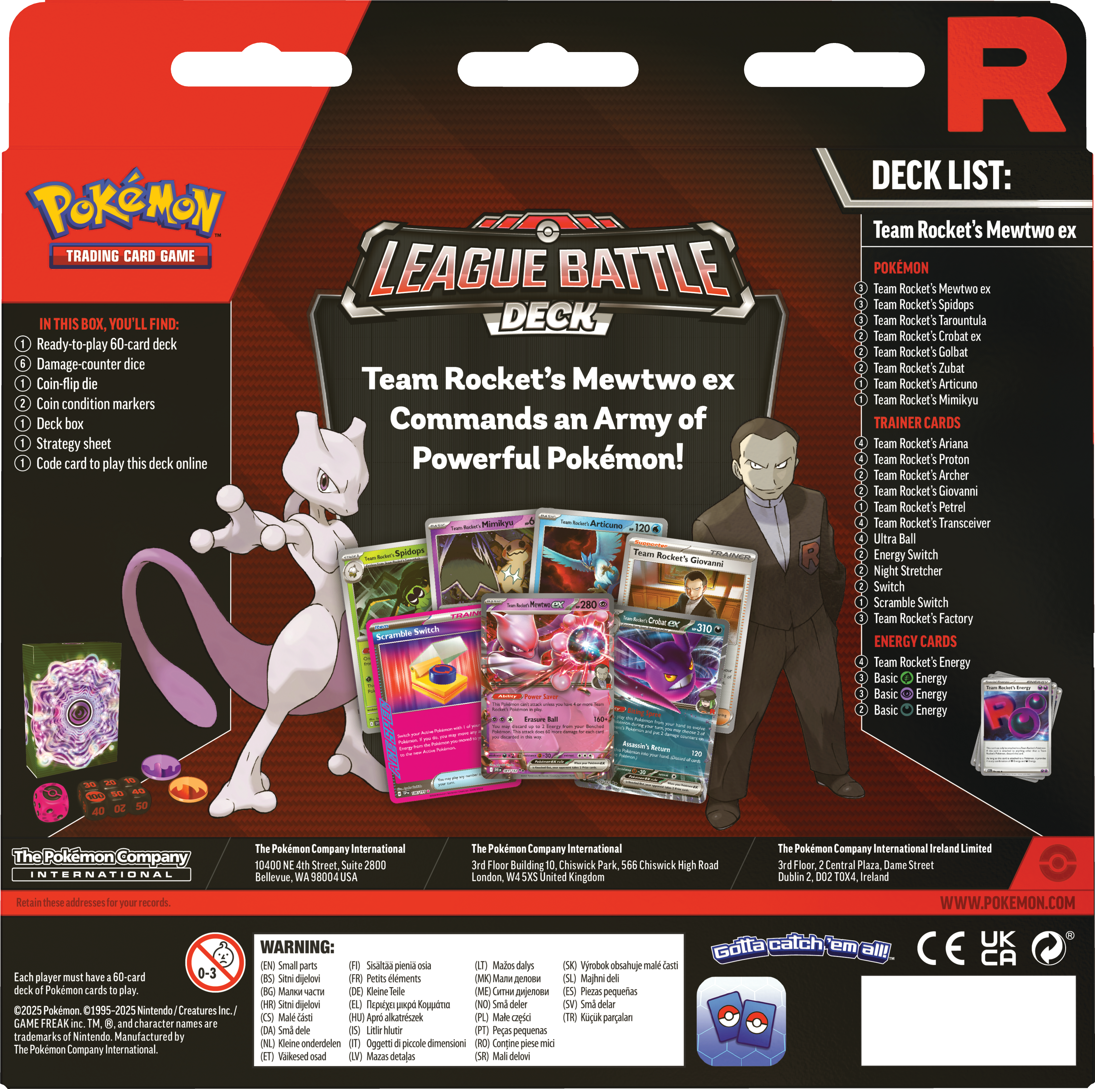 Pokemon Trading Card Game: Team Rocket Mewtwo ex League Battle Deck