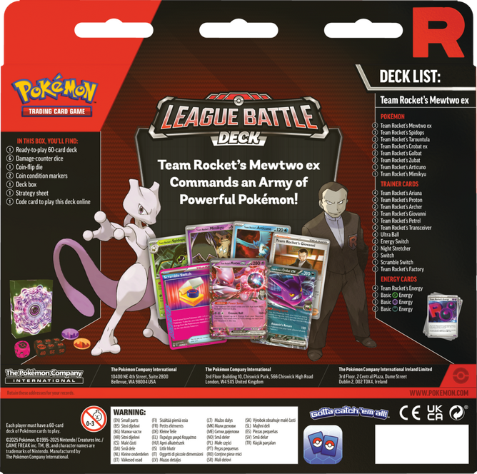 pokmon - trading card game: team rocket's mewtwo ex box Pokemon League Battle Deck board games and accessories Pokemon - Team Rocket's Mewtwo