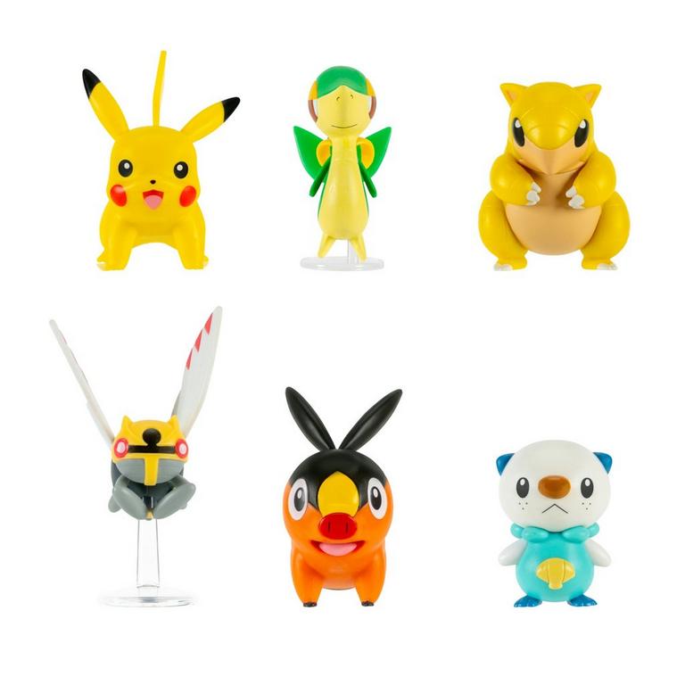 Jazwares Pokemon Battle Figure 6-Pack (Snivy, Oshawott, Tepig, Pikachu, Ninjask, Sandshrew)