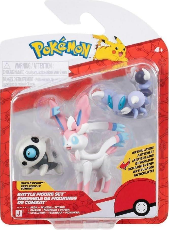 Jazwares Pokemon Battle Figure Set 3-Pack (Aron, Skorupi, Sylveon