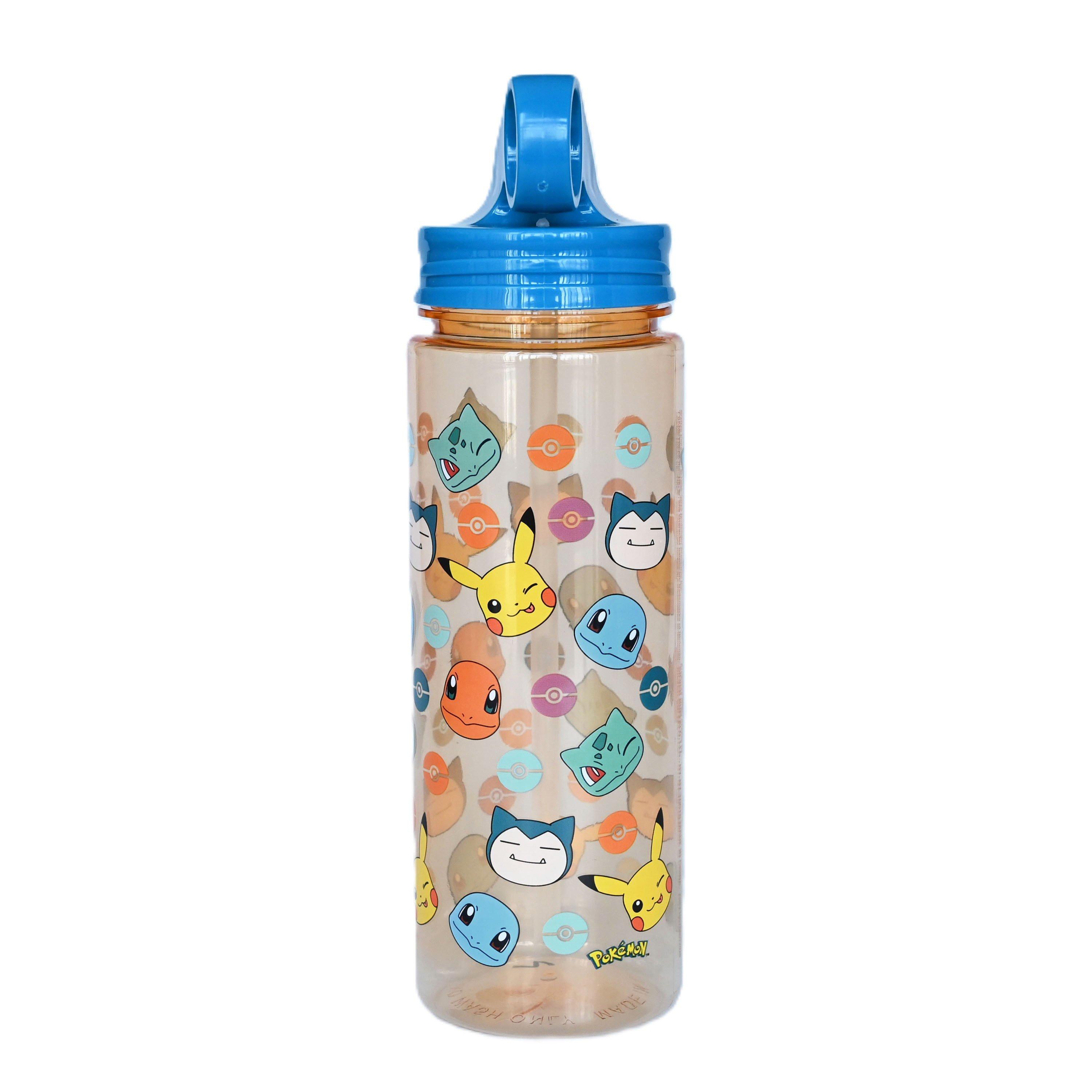 Pokemon Heads and Pokeball Outlines 20oz Plastic Water Bottle