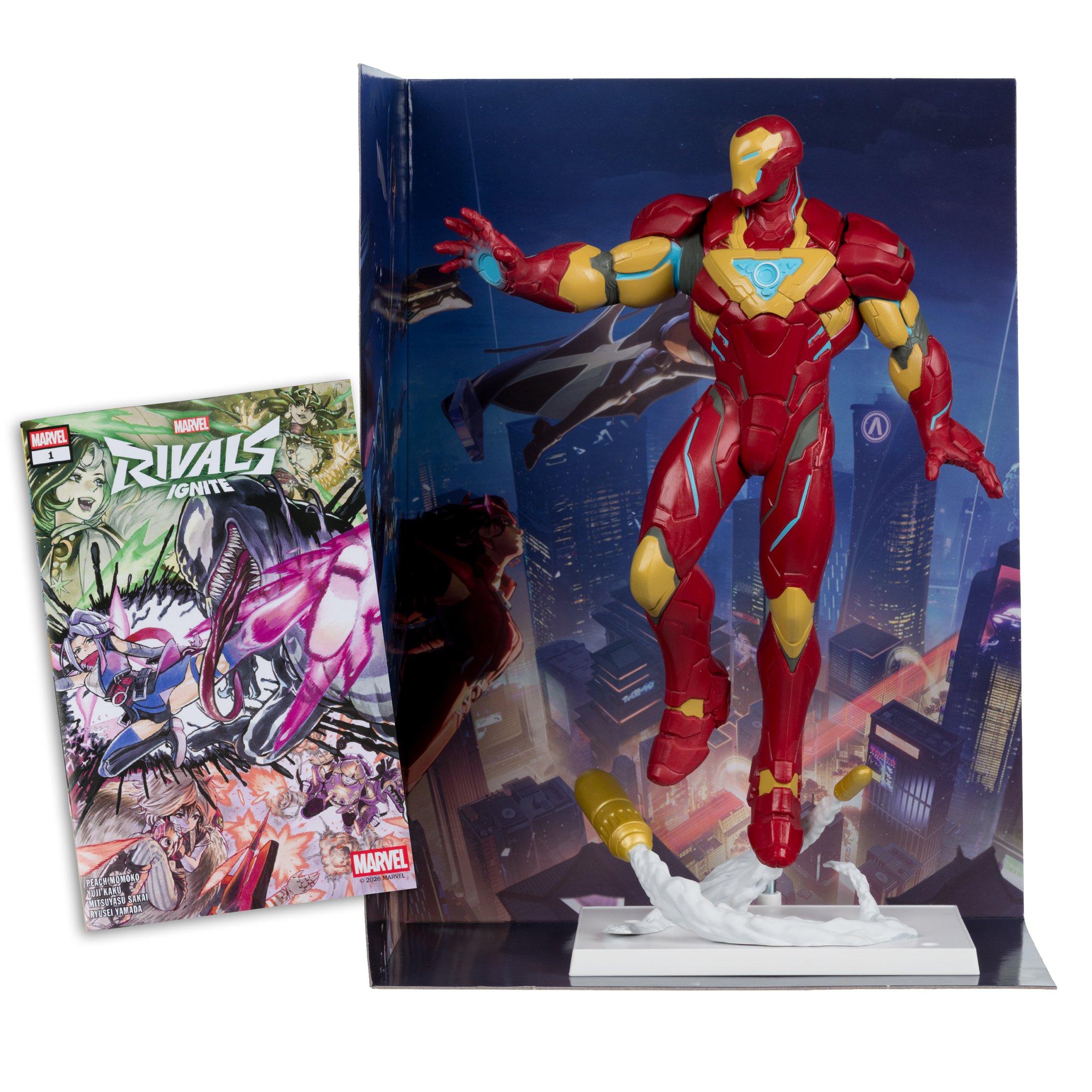 McFarlane Toys Marvel Rivals Collectibles Iron Man (Issue 1 Comic) 11.2-in Action Figure