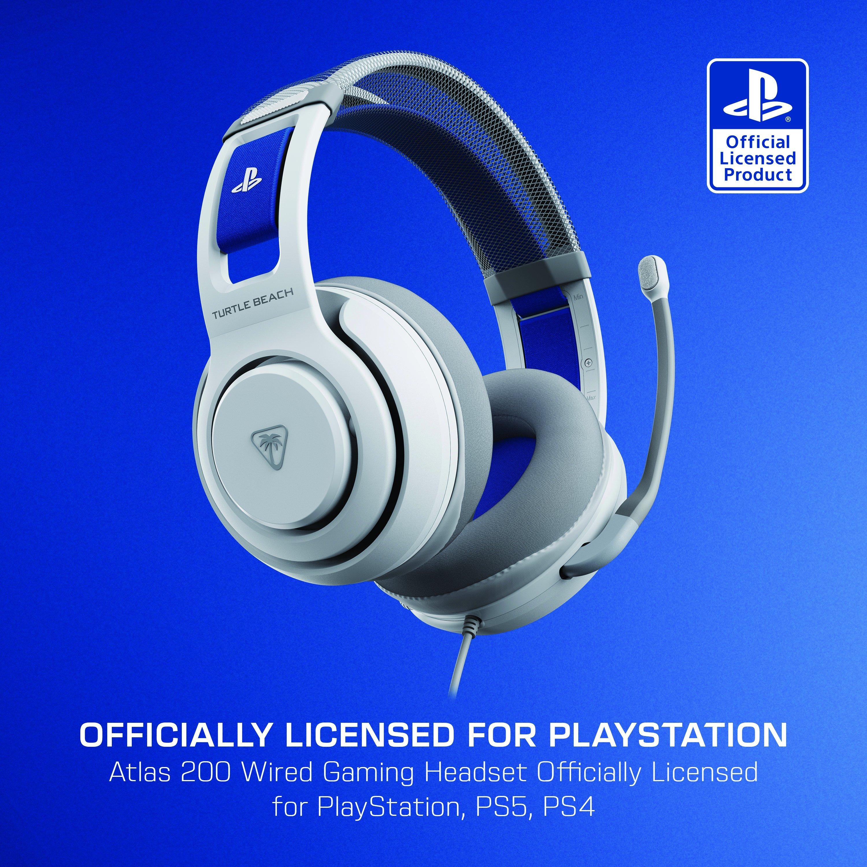 Turtle Beach Atlas 200 Wired Gaming Headset (White) for PlayStation 5 and PlayStation 4
