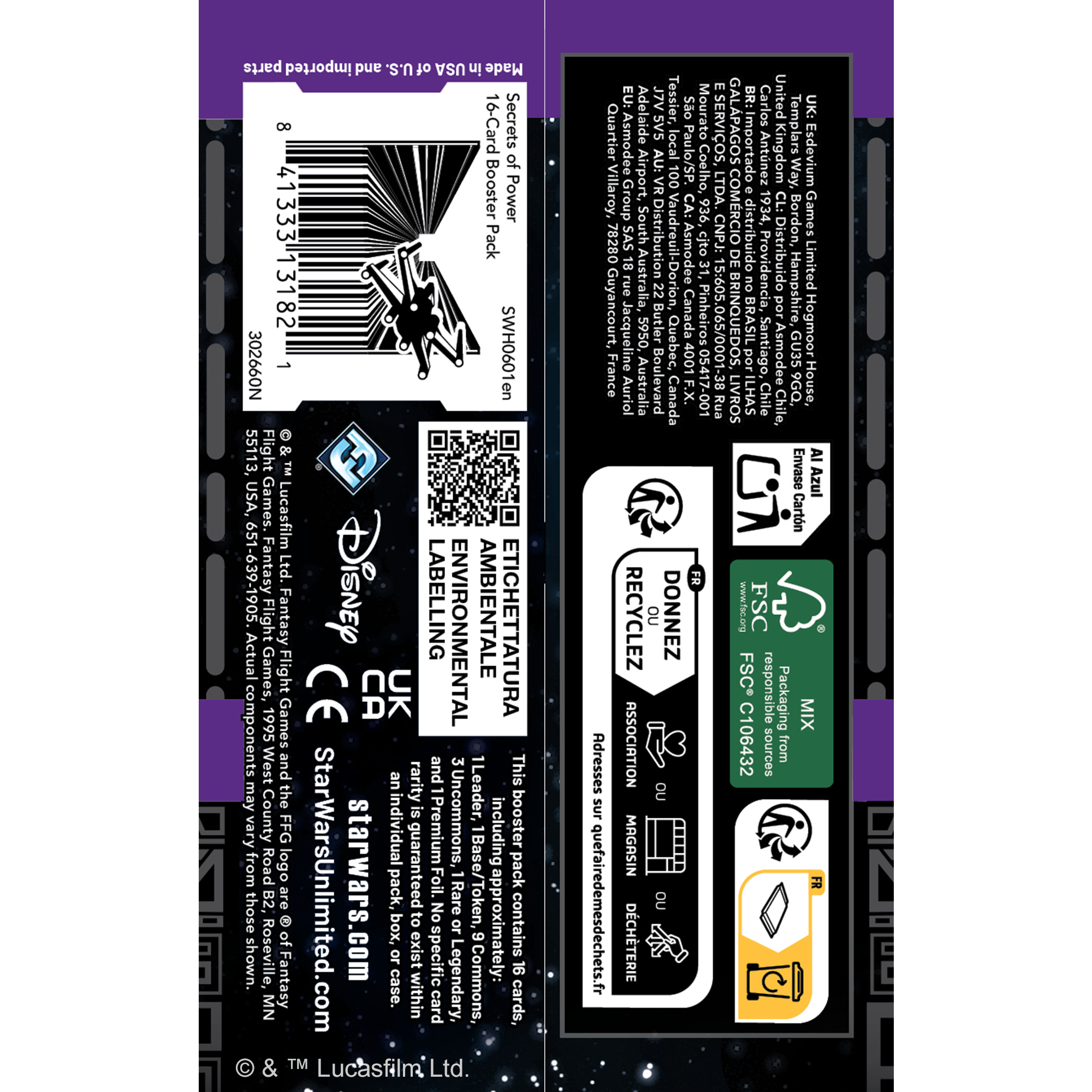 Star Wars: Unlimited TCG Secrets of Power: Sleeved Booster Pack