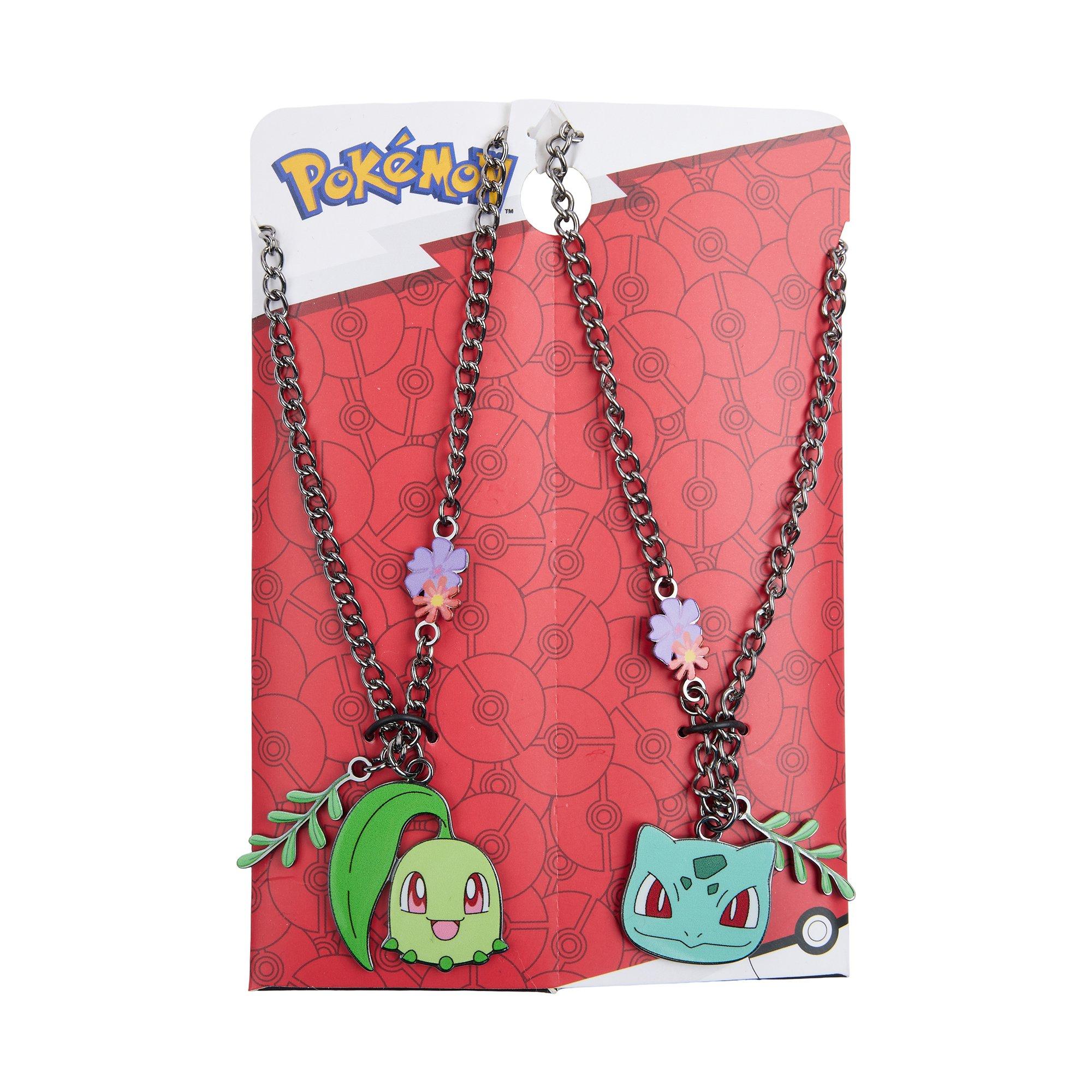 Pokemon Bulbasaur Chikorita Floral Best Friend Necklace Set GameStop Exclusive