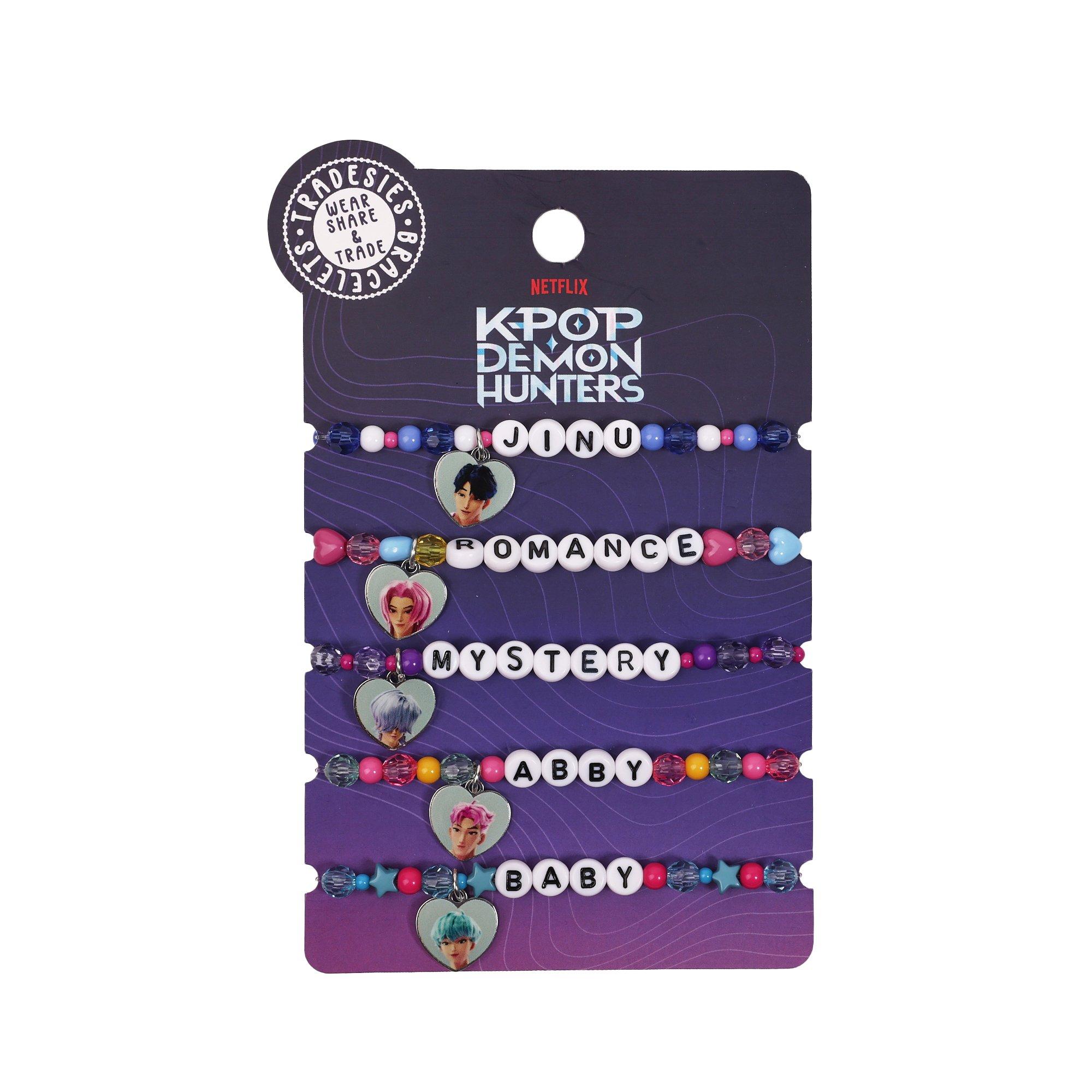 KPop Demon Hunters Saja Boys Beaded Bracelet Set, Bioworld Merchandising