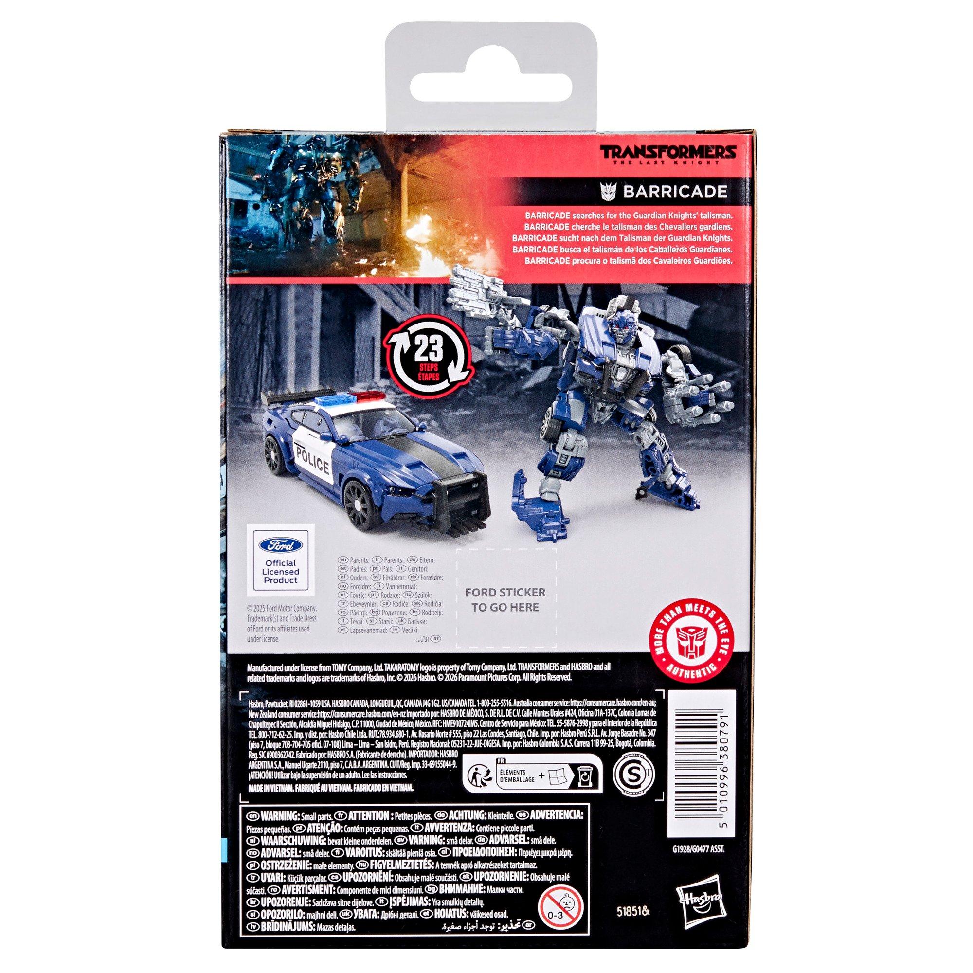 Hasbro Transformers Studio Series The Last Knight Deluxe Class Barricade 4.5-in Action Figure
