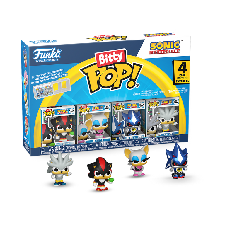 Funko Bitty POP! Sonic the Hedgehog 0.9-in Vinyl Figure Set 4-Pack (Shadow, Rouge, Sonic, Silver)