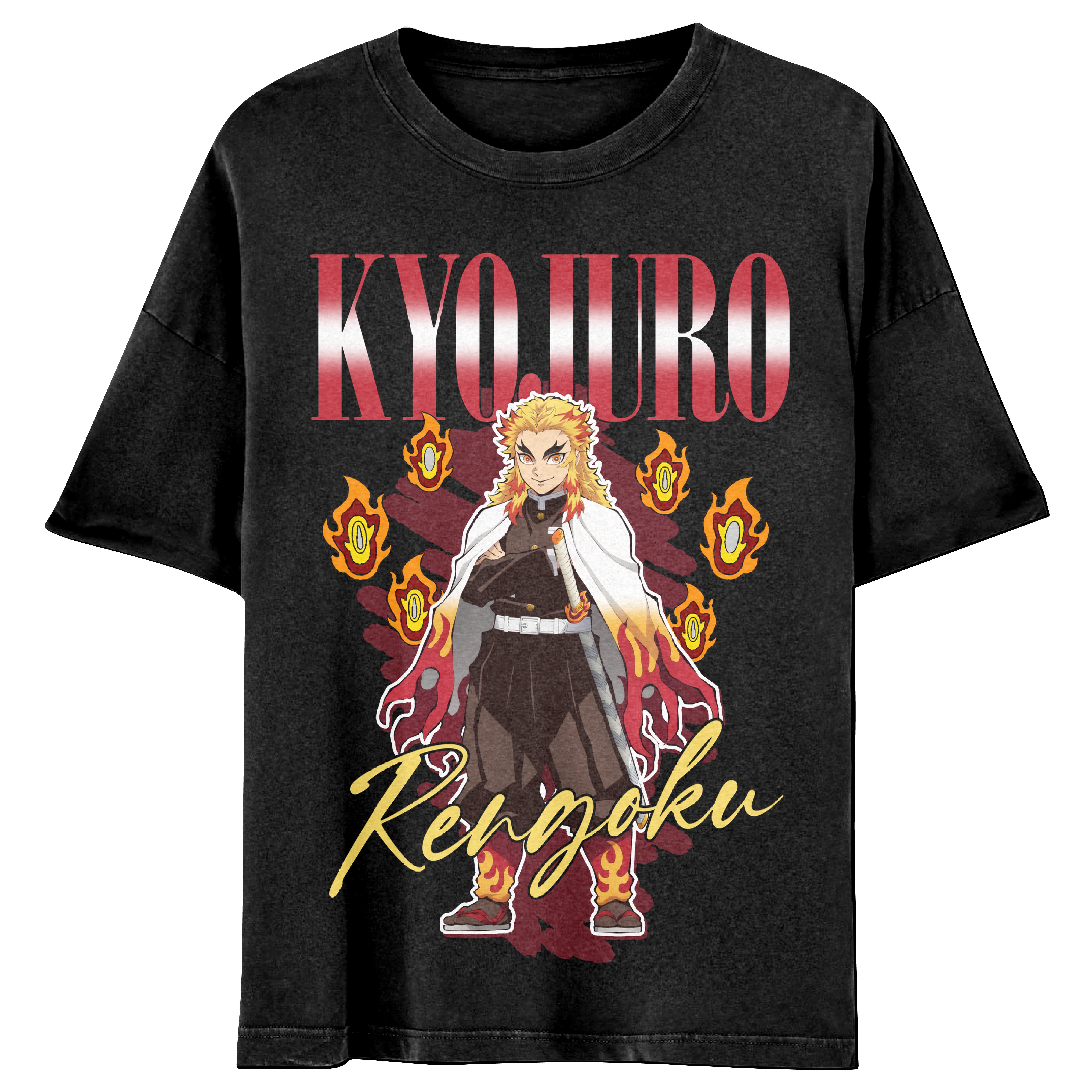 Demon Slayer: Kimetsu No Yaiba Rengoku Unisex Graphic T-Shirt GameStop Exclusive