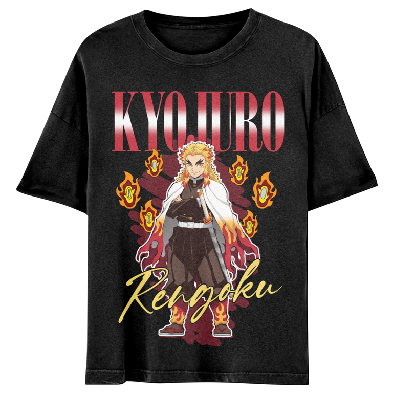 Demon Slayer: Kimetsu No Yaiba Rengoku Unisex Graphic T-Shirt GameStop Exclusive