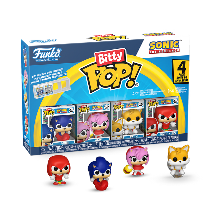 Funko Bitty POP! Sonic the Hedgehog 0.9-in Vinyl Figure Set 4-Pack (Sonic, Amy, Tails, Knuckles)