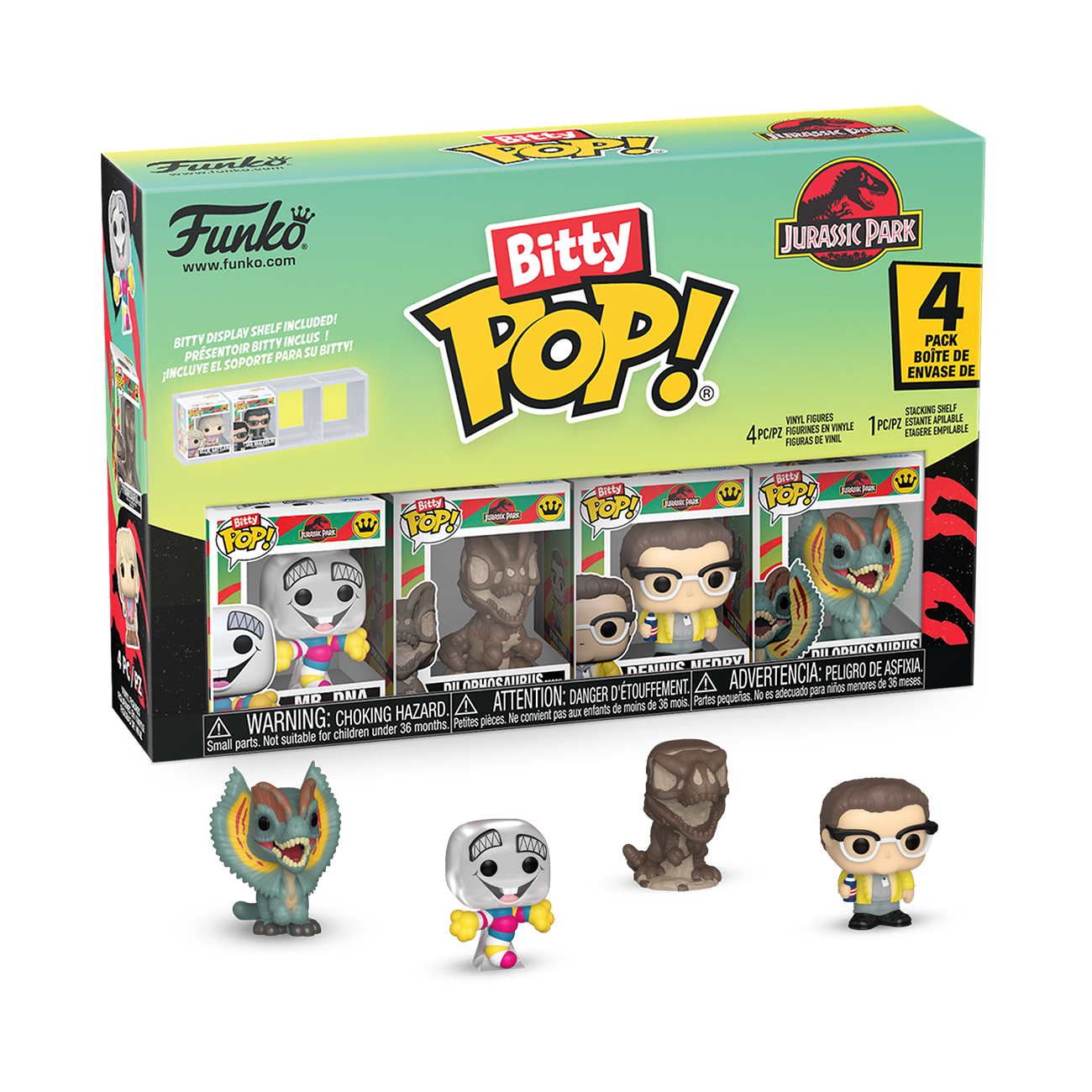Funko Bitty POP! Jurassic Park 0.9-in Vinyl Figure 4-pack (Mr. DNA