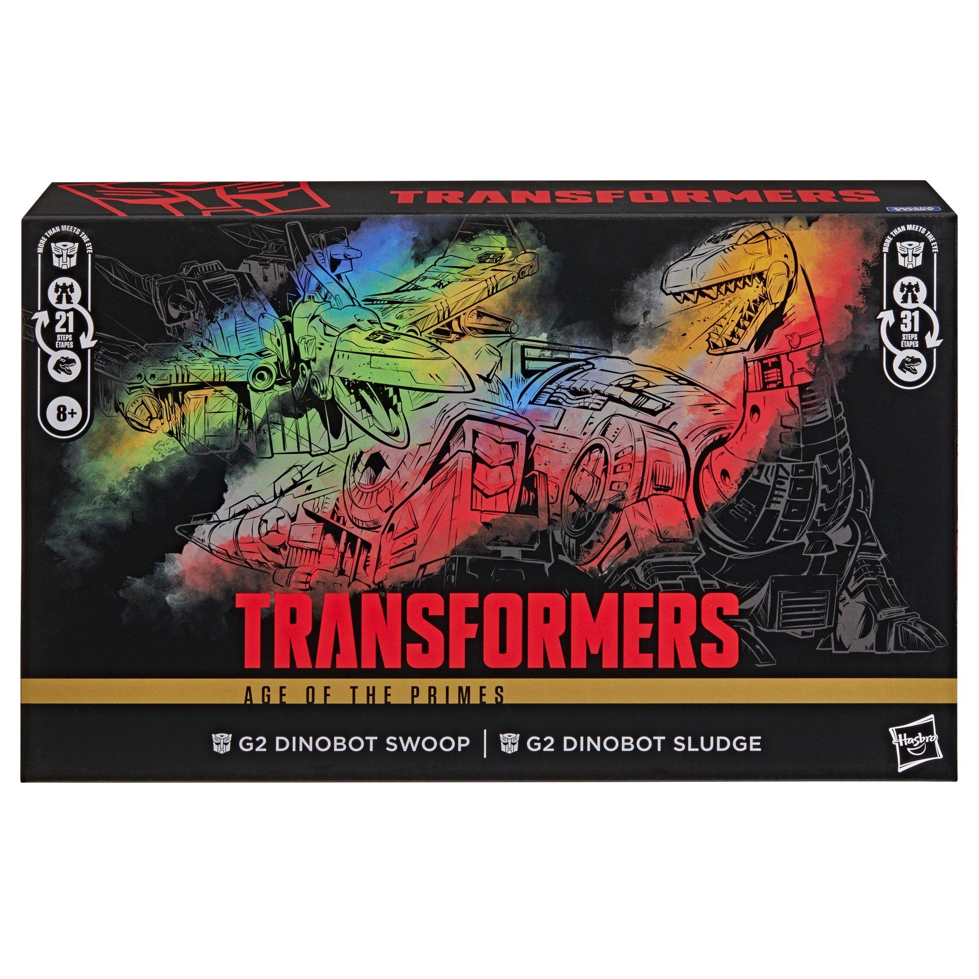 Hasbro Transformers Toys Studio Series Voyager Transformers Age of the Primes G2 Dinobot Swoop and G2 Dinobot Sludge 8.5-in Action Figure Set