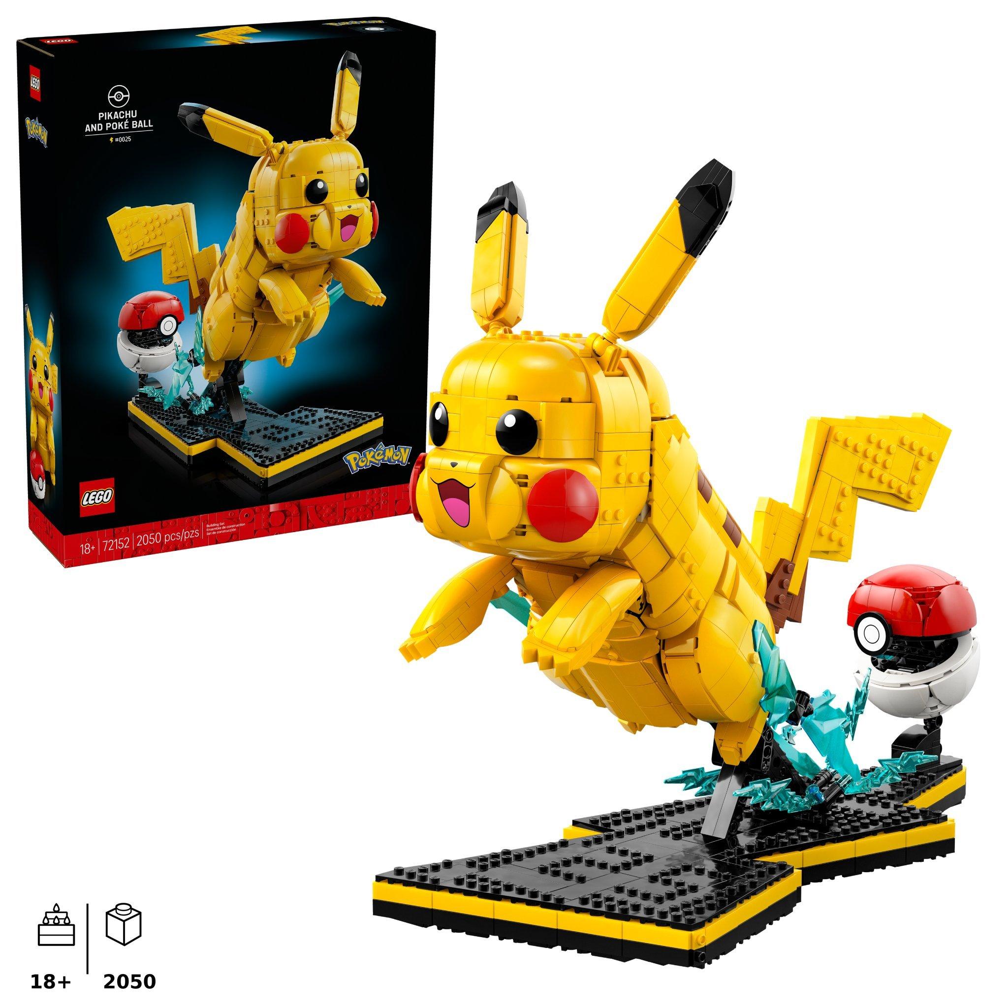 LEGO Pokemon Pikachu and Poke Ball Building Set 72152 (Ages 18+)