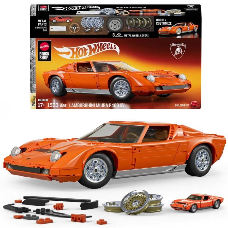Mattel Hot Wheels Brick Shop '71 Lamborghini Miura P400 SV Playset