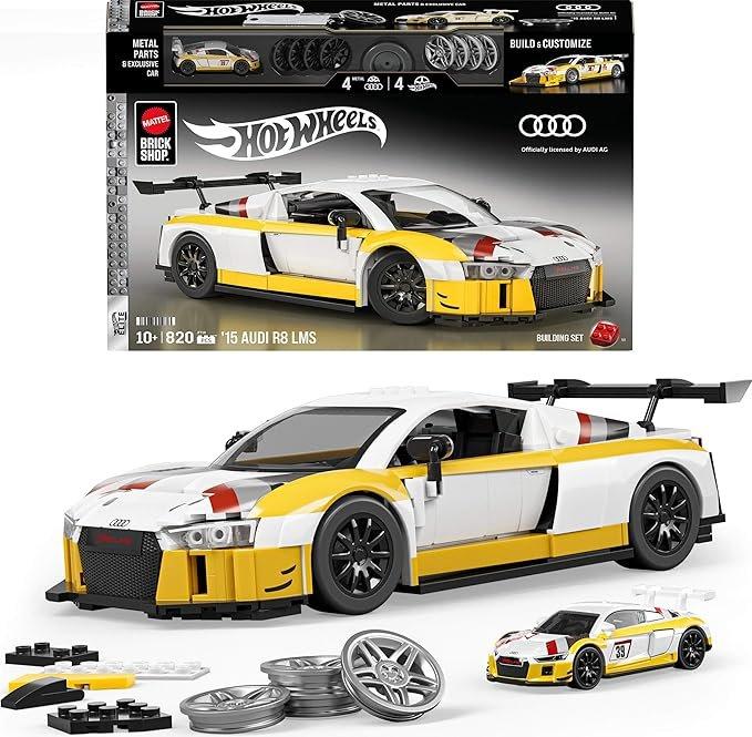 Mattel Hot Wheels Brick Shop '15 Audi R8 LMS Building Toy Kit (820