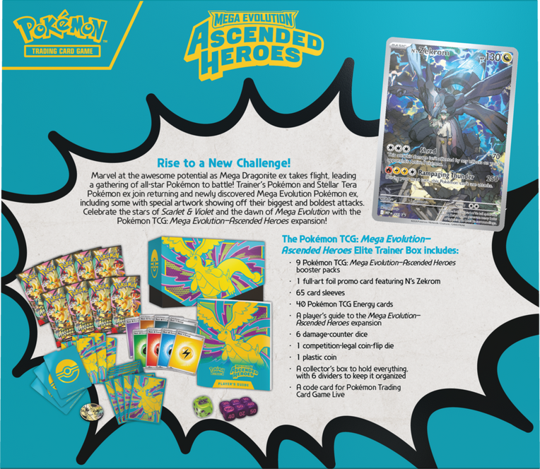 pokemon trading card game: mega evolution elite trainer box Pokmon TCG: 65 Themed Card Sleeves designed with expansion artwork to protect your deck in style Pokemon Mega Evolution ME1 Elite