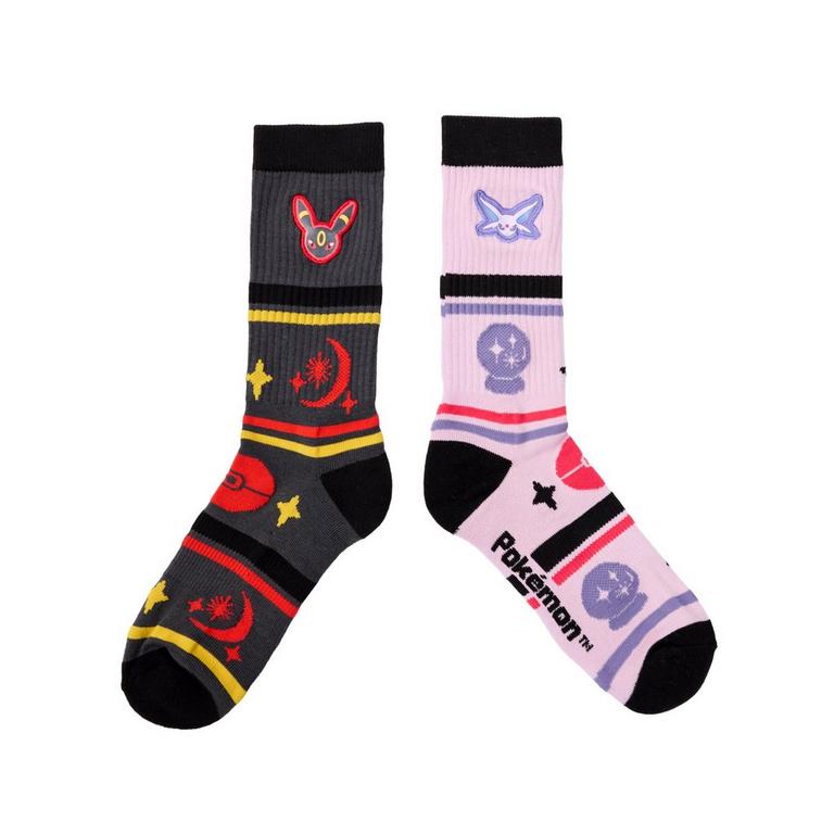 Pokemon Espeon And Umbreon Mismatch Patch Crew Socks GameStop Exclusive