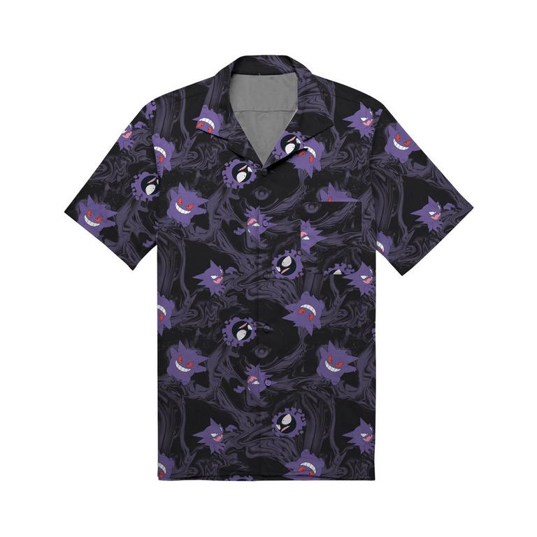 Pokemon Ghost Type Allover Print Unisex Woven Button-Up Shirt GameStop Exclusive