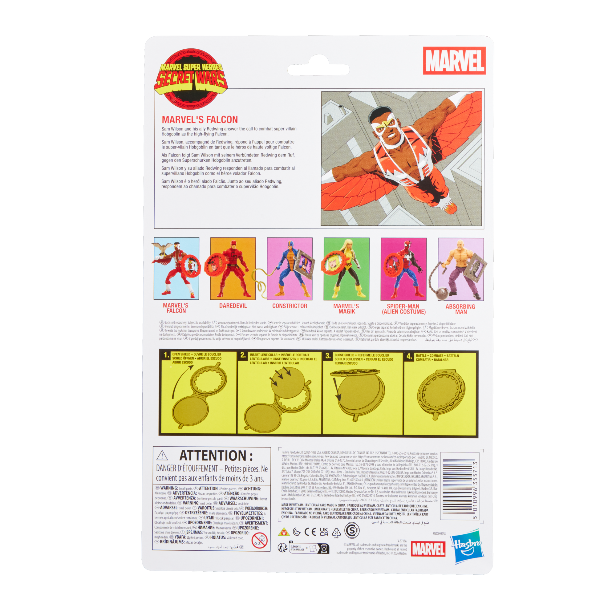 Hasbro Marvel Legends Retro Series Secret Wars Falcon Captain America 6-In Action Figure