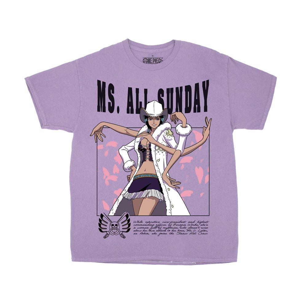 NICO ROBIN TIMES Tシャツ ホワイト One Piece Miss All Sunday (Nico Robin) Unisex Graphic T-Shirt