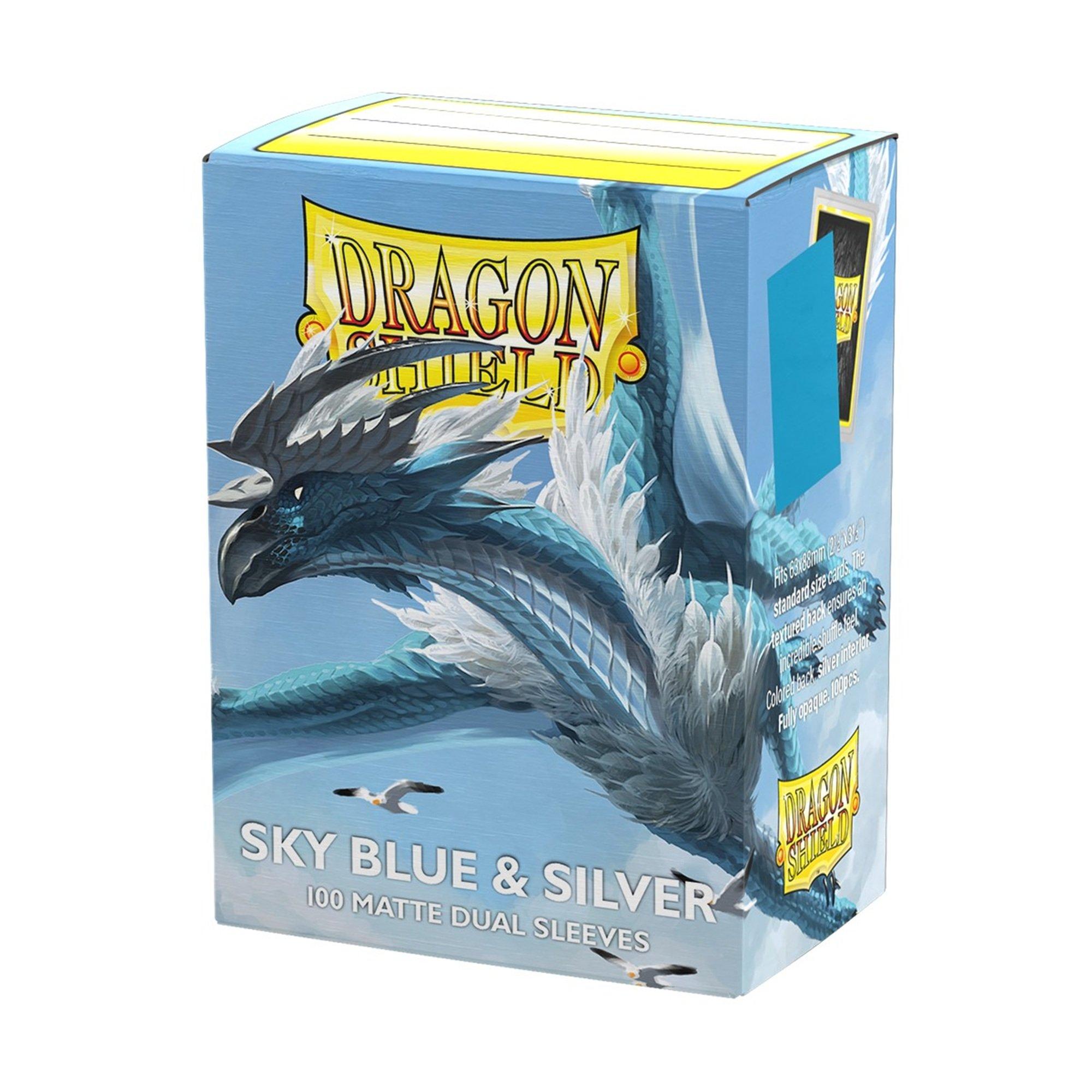 Dragon Shield Sleeves: Standard Matte Dual Sleeves Sky Blue and Silver
