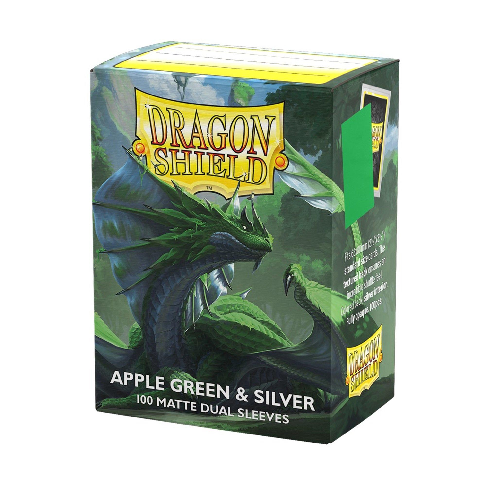 Dragon Shield Sleeves: Standard Matte Dual Sleeves Apple Green and Silver
