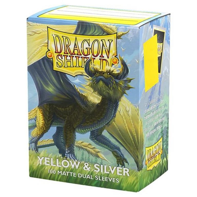 Dragon Shield Sleeves: Standard Matte Dual 100 Count - Yellow and Silver