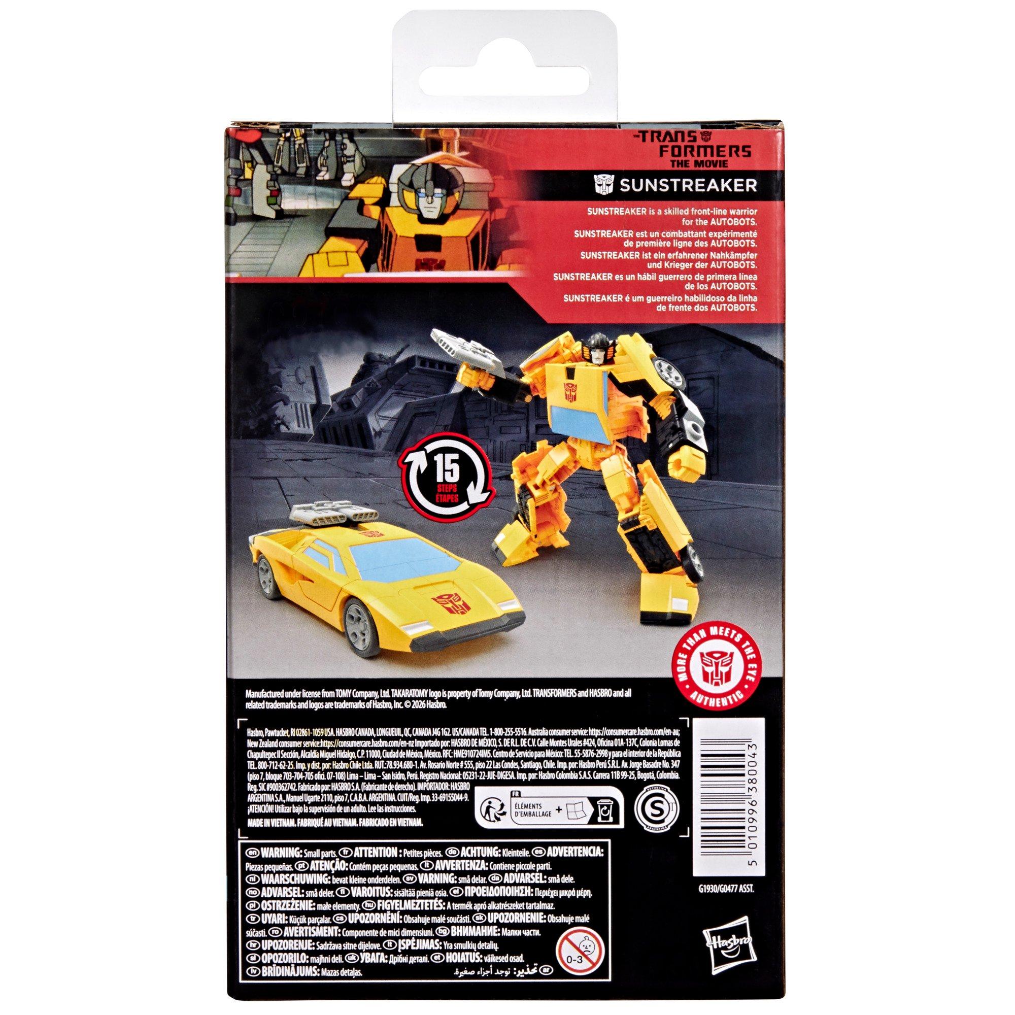 Hasbro Transformers Studio Series Sunstreaker Class Deluxe (The Movie) 4.5-in Action Figure