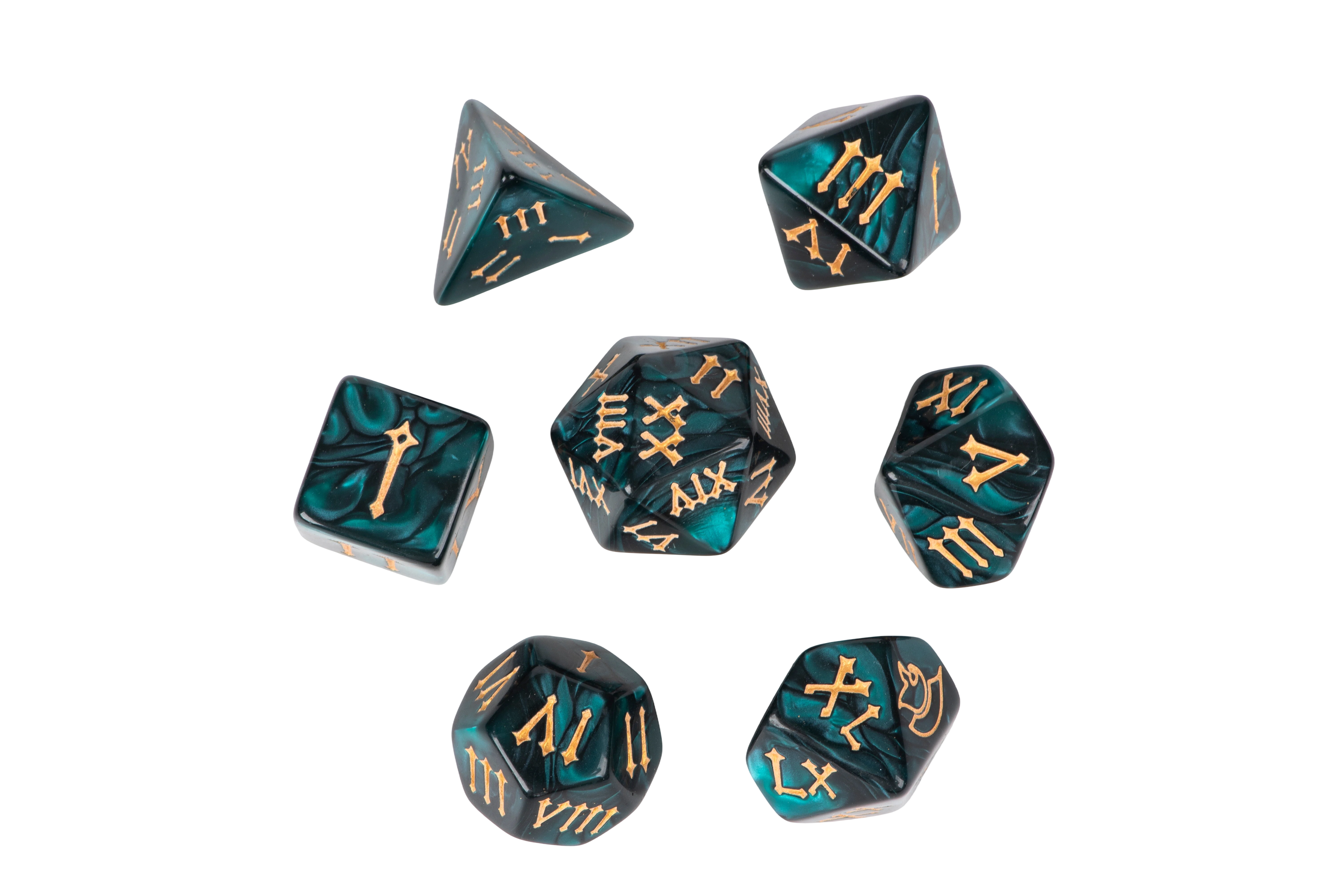 Geeknet Asgard's Triumph 7-Piece Dice Set GameStop Exclusive - Teal