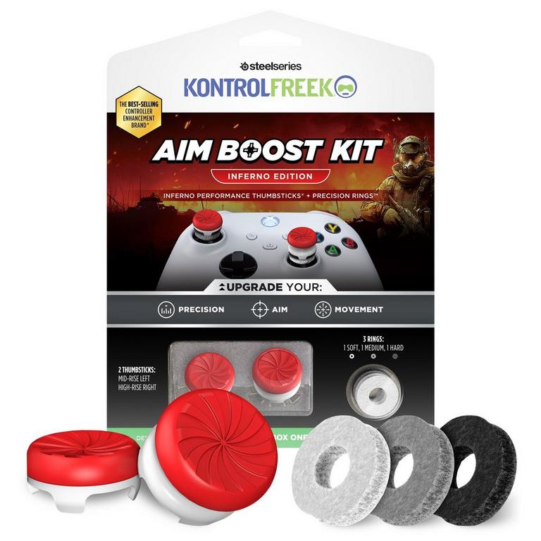 KontrolFreek Aim Boost Kit for Xbox Series X and Xbox One - Inferno Edition (Performance Thumbsticks and Precision Rings)