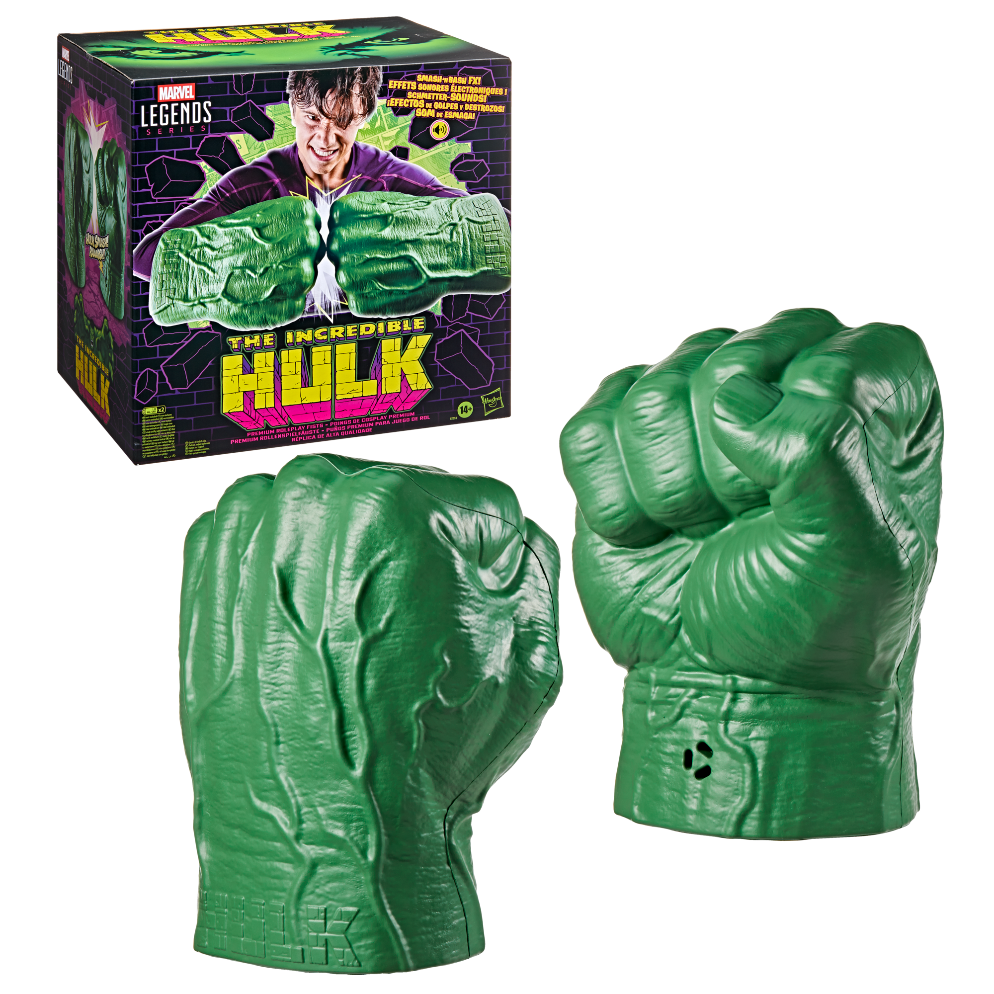 Marvel Legends Series Incredible Hulk Premium Roleplay Fists with Smash N Bash Sound FX Replica