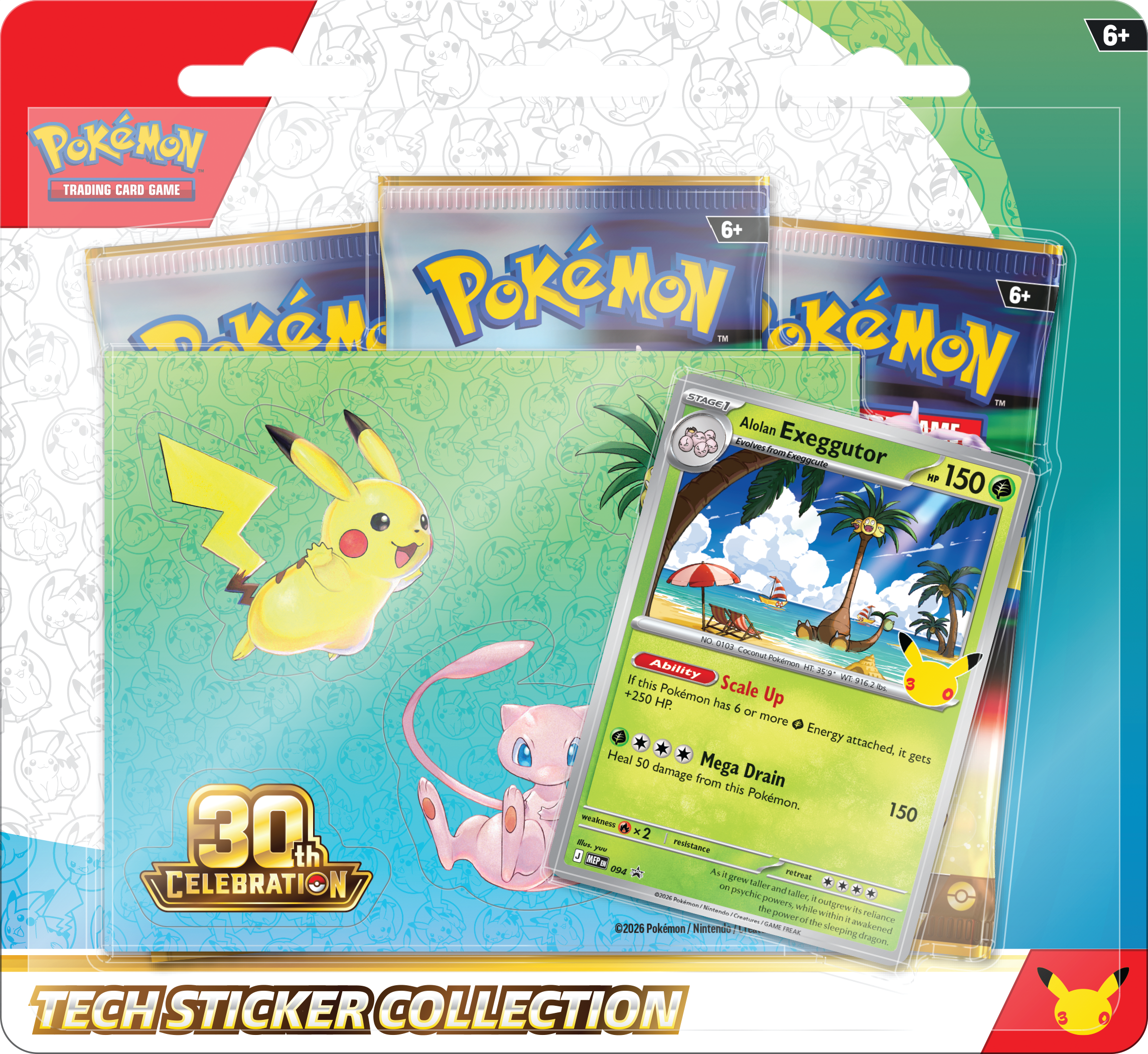 Pokemon Trading Card Game: 30th Celebration Tech Sticker Collection (Styles May Vary)