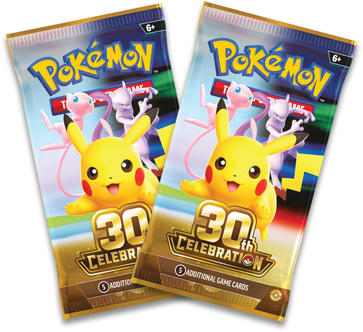 pokemon celebrations booster packs Product Lineup for Commemorative Pokmon Trading Card Game: 30th Celebration Expansion fans can look forward to discovering one of 30 Pikachu rare cards in each 30th Celebration pack, encountering Pokmon illustrated 5 additional Pokmon Trading Card Game Booster packs 25th Celebrations Elite Trainer Box