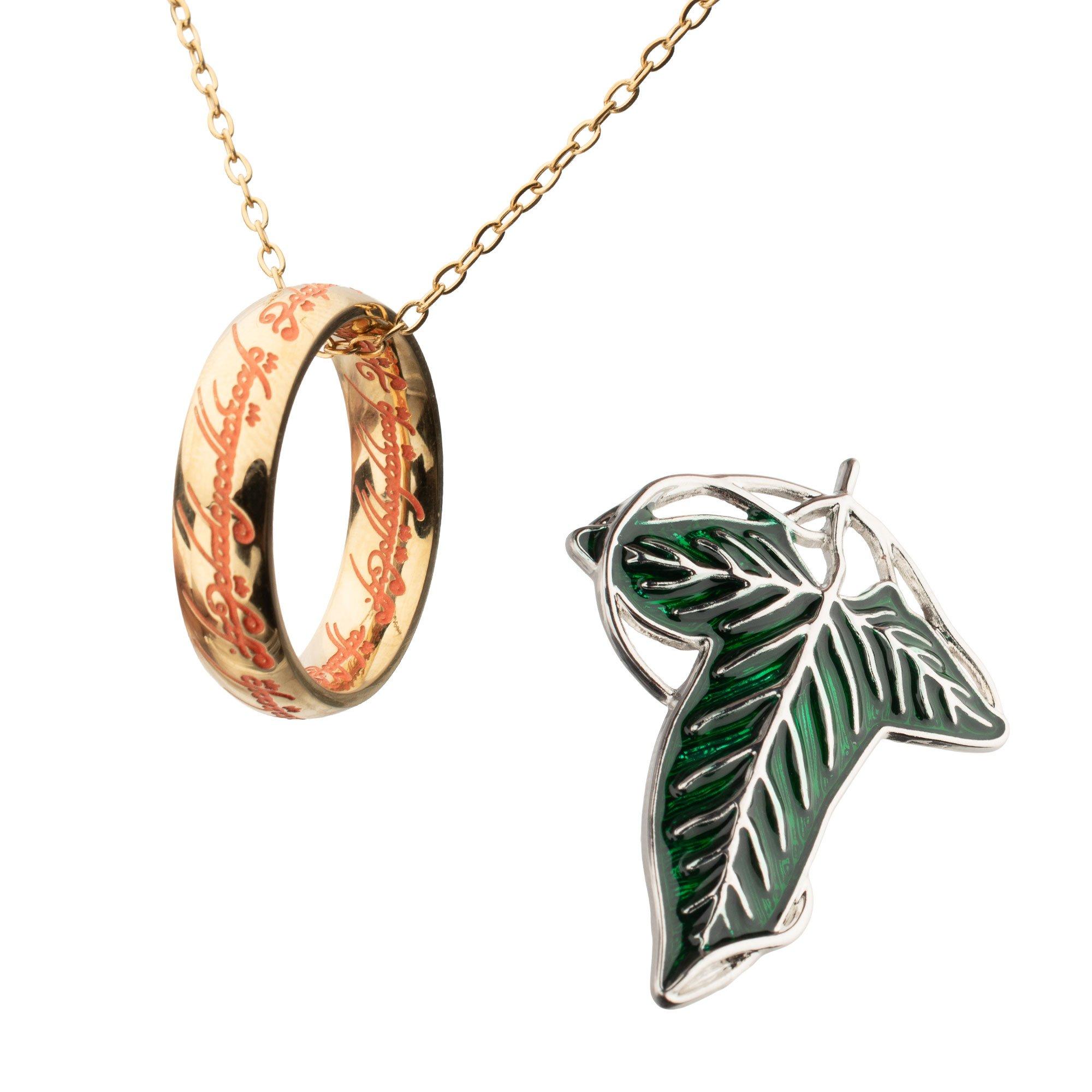SalesOne The Lord of the Rings The One Ring Necklace and Elven-Brooch Replica Set GameStop Exclusive
