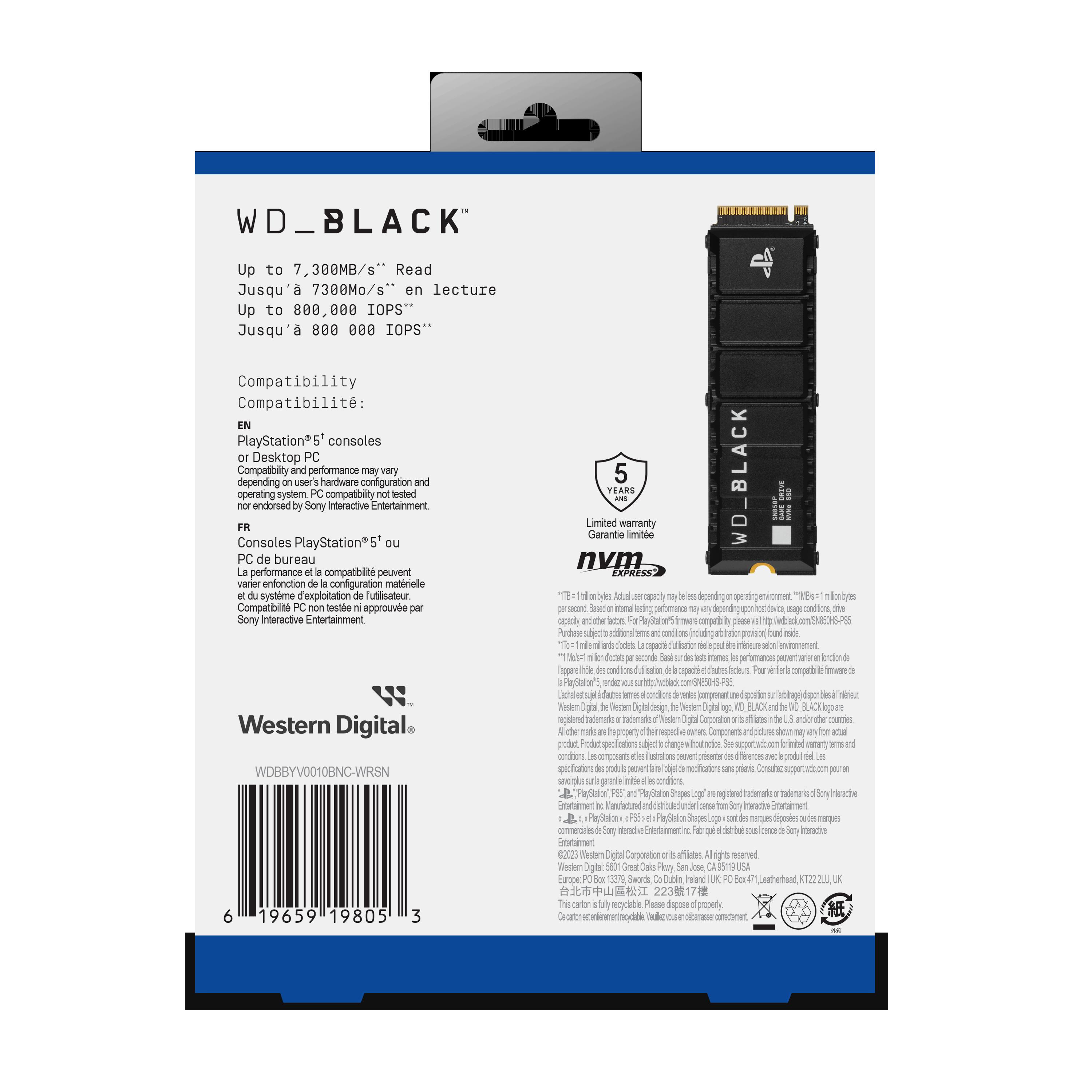 Sandisk WD_BLACK 2TB SN850P SSD Game Drive with HeatSink for
