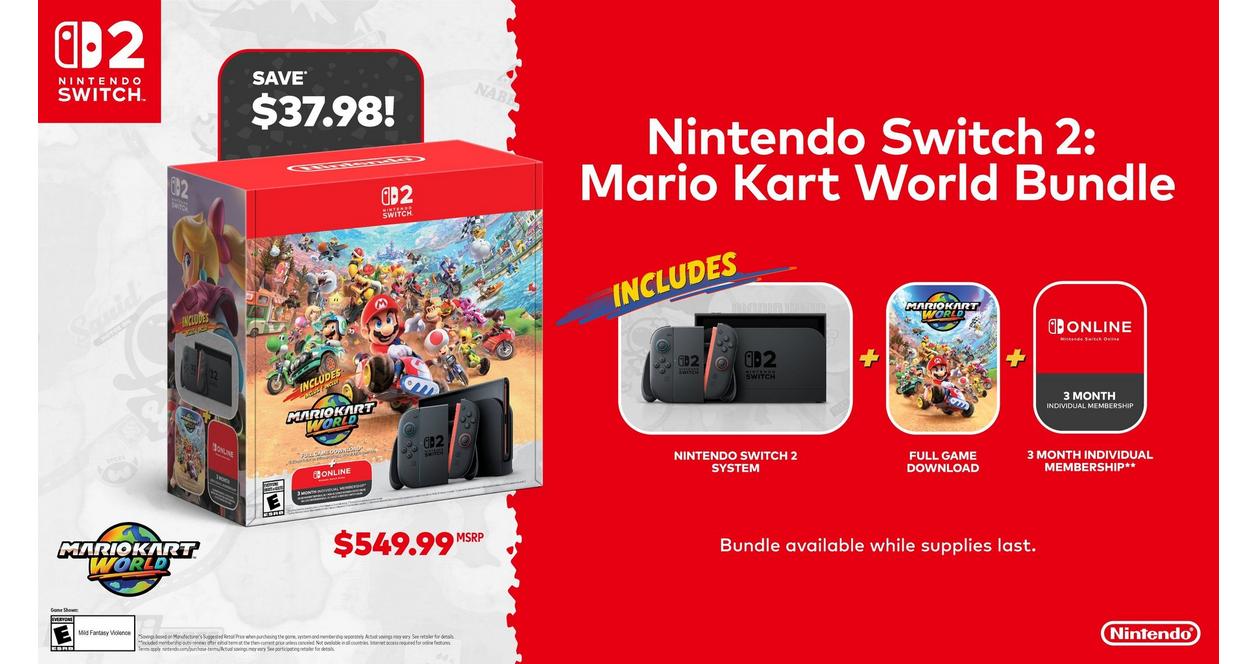 Nintendo Switch 2 and Mario Kart World Bundle | GameStop