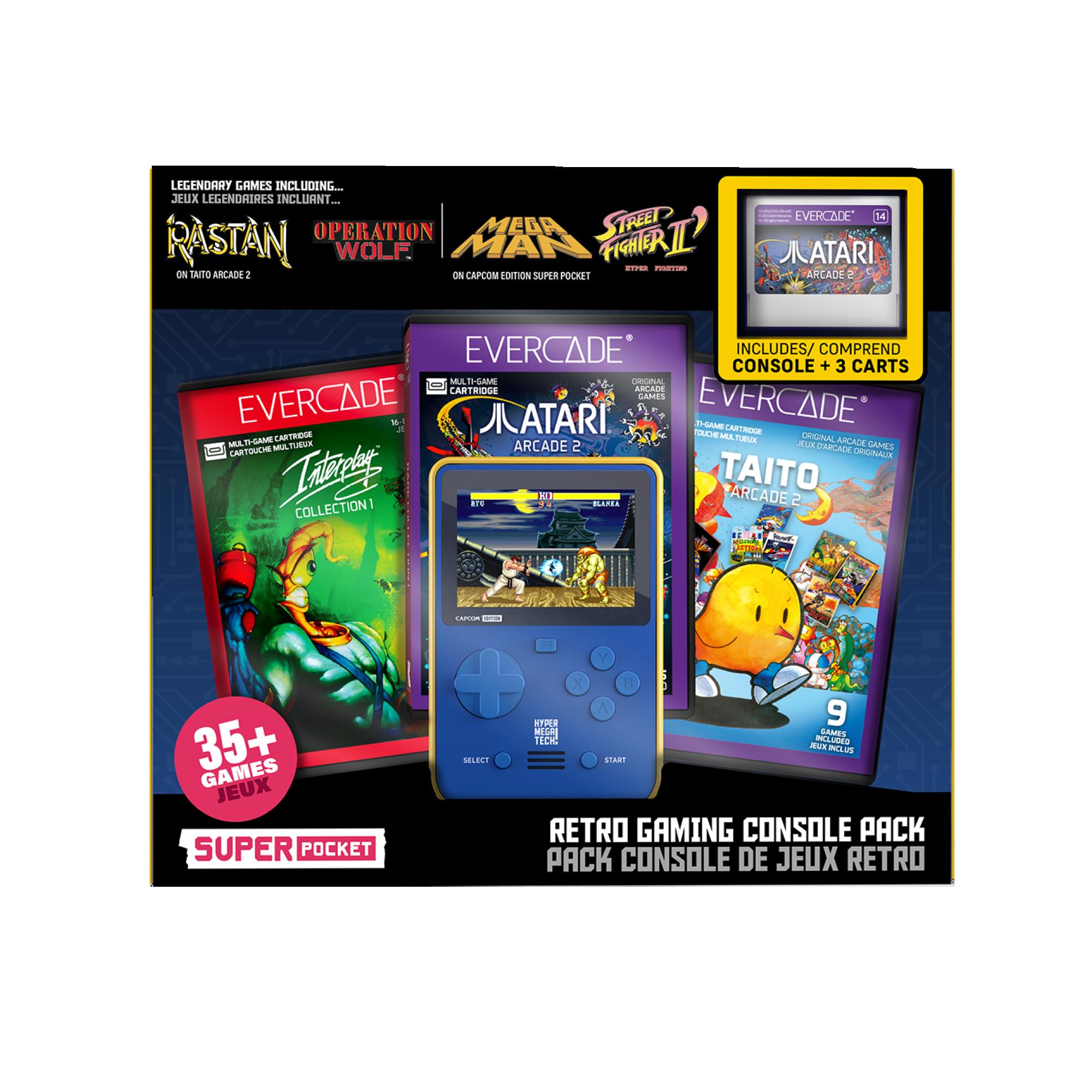 Capcom Super Pocket Starter Bundle with 3 Evercade Cartridges (37