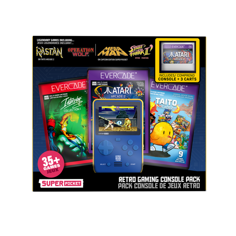 Capcom Super Pocket Starter Bundle with 3 Evercade Cartridges (37