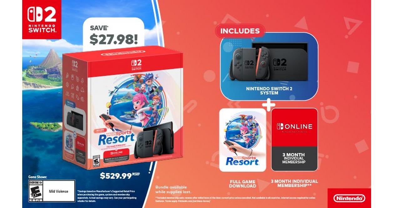 Nintendo Switch 2 and Nintendo Switch Sports Resort Bundle Console