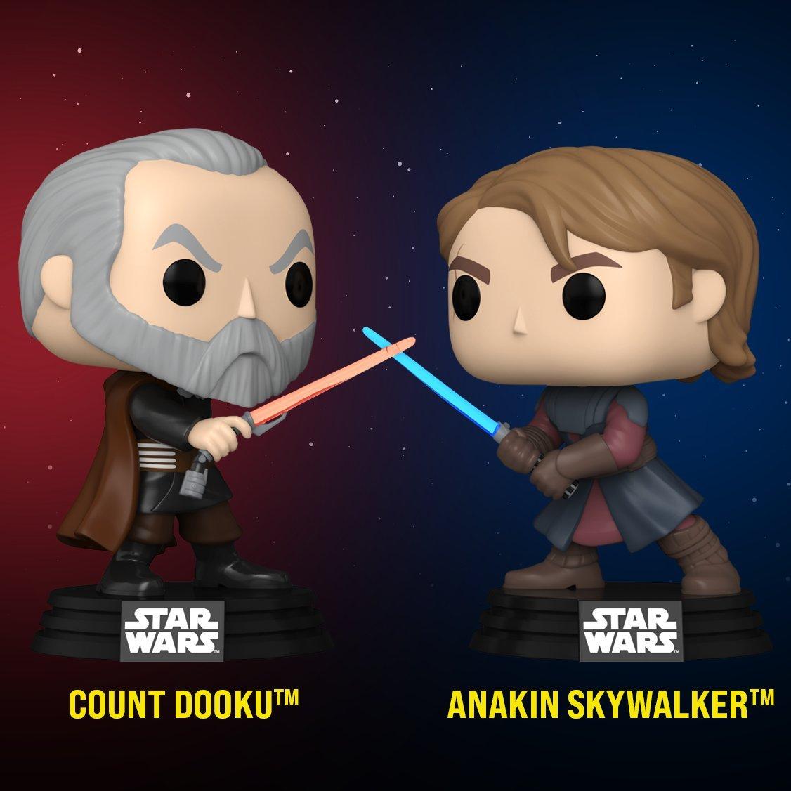 Funko POP! Star Wars: Clone Wars Count Dooku and Anakin Skywalker Vinyl  Bobblehead 2-Pack GameStop Exclusive