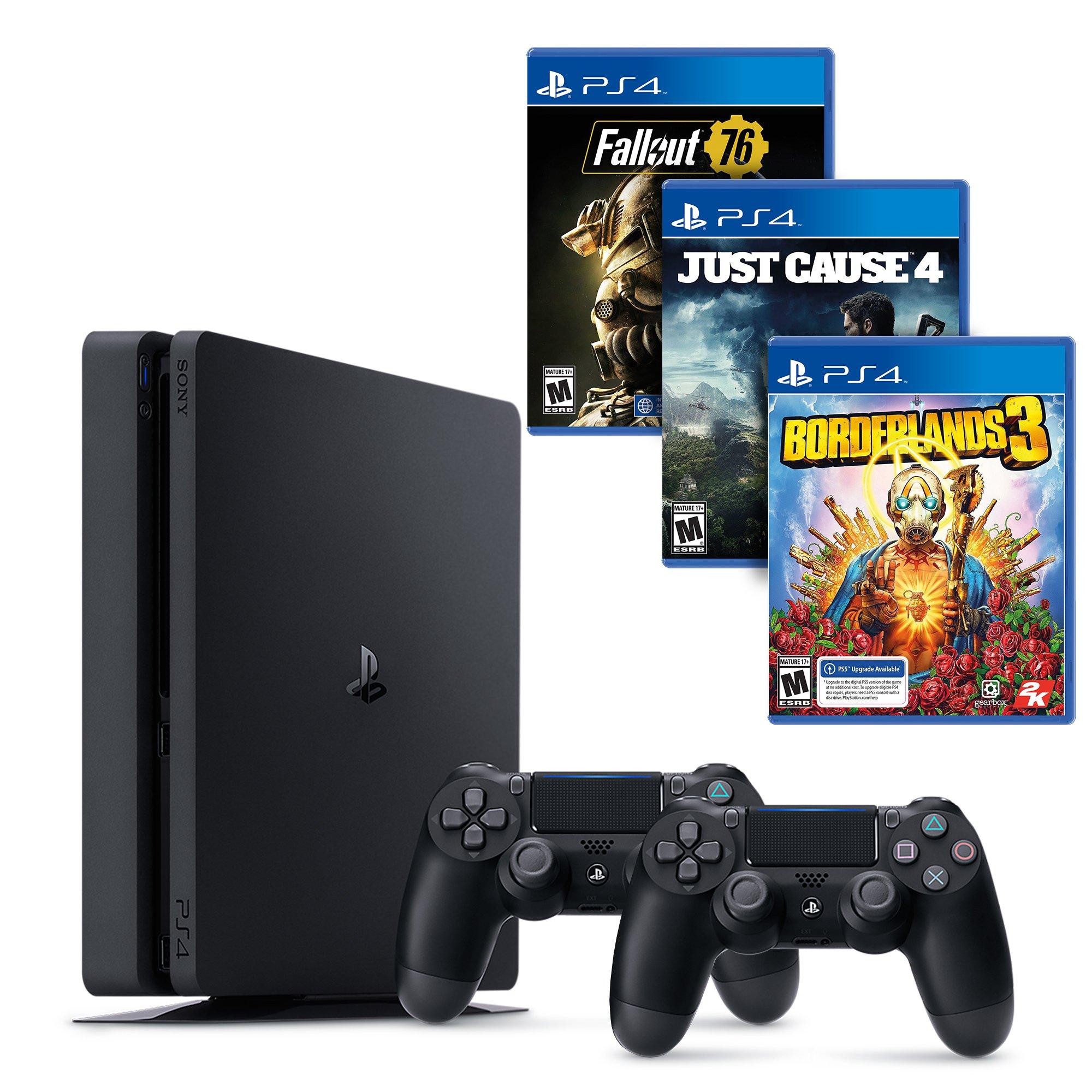 sony playstation slim 1tb system with additional dualshock 4 controller