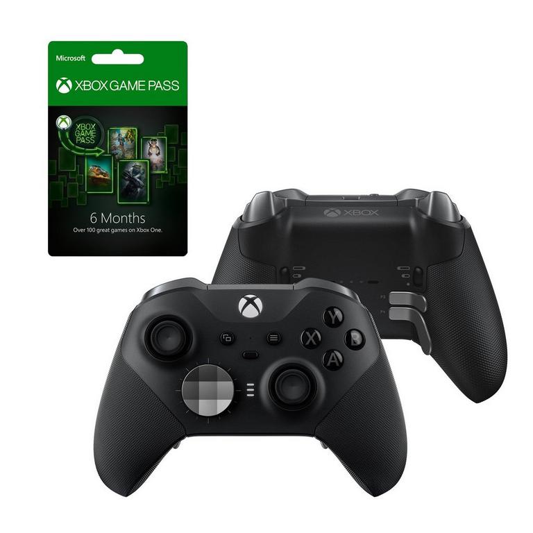 Microsoft Xbox Elite Black Series 2.0 Wireless Controller and 6-month Game Pass Bundle Xbox One Accessories Microsoft GameStop Xbox One Microsoft GameStop