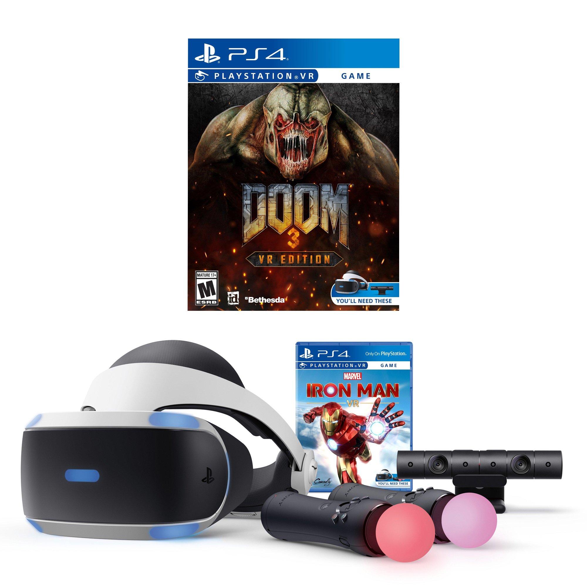 Newest PlayStation VR Iron Man PSVR PS4 Headset + Camera + Controllers  Bundle