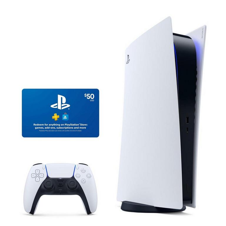Indflydelse Lige At bidrage Sony PlayStation 5 Digital Edition Console Bundle w/ $50 PlayStation Store  Gift Card | GameStop