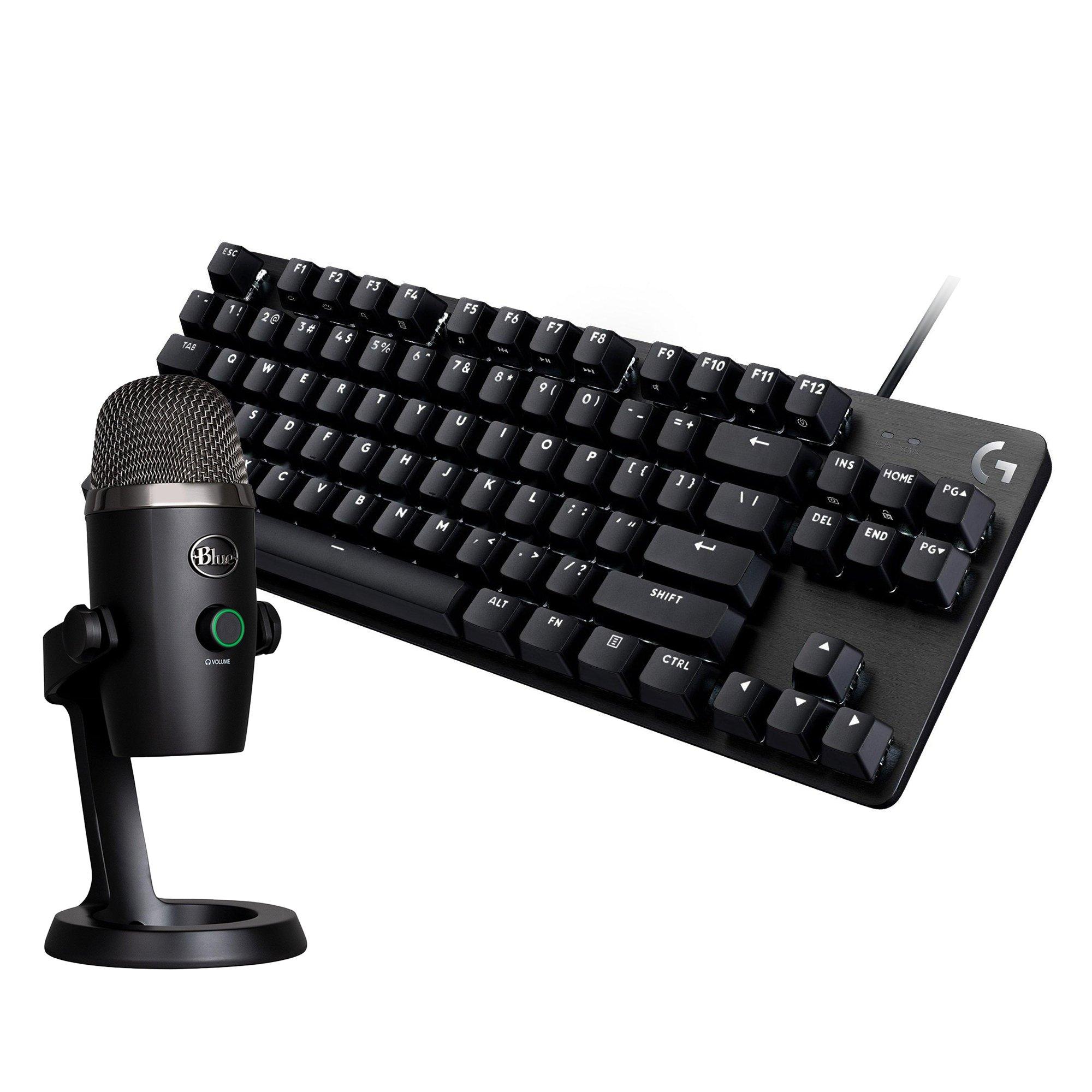 Yeti Black Nano Microphone and Logitech G413 TKL SE Mechanical Keyboard Bundle