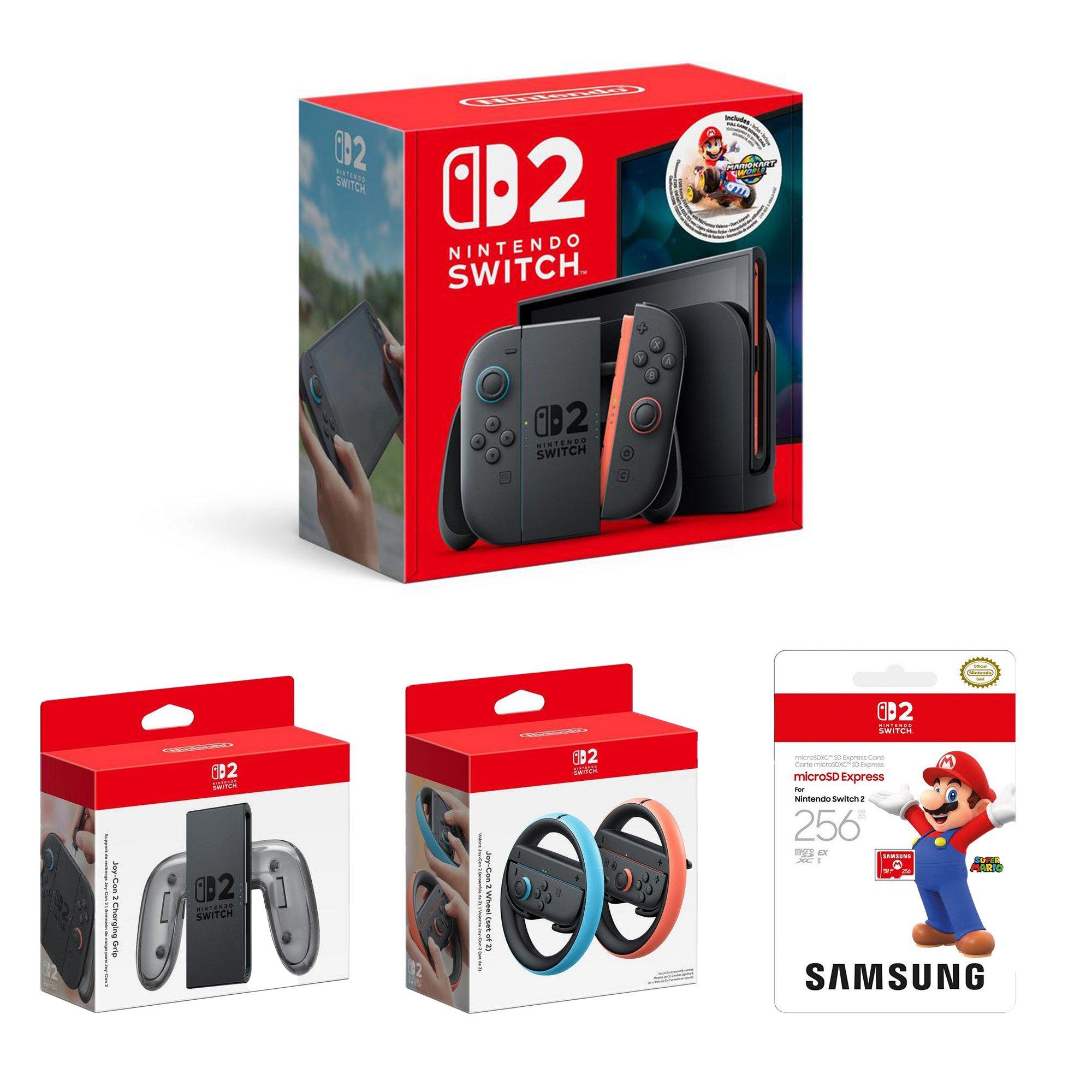 Nintendo Switch 2 Console, Mario Kart World, and Accessories Bundle